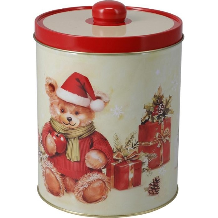 SCATOLA METALLO ORSETTO NATALE H.15.5